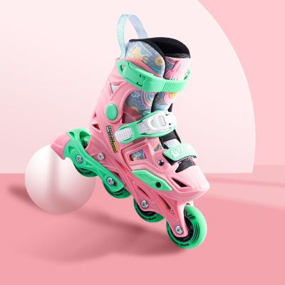 China Breathable Foam + Memory EVA Kids High Quality Roller Blade Slalom Skates PU Rollers Adjustable Brake Inline Skates In Stock for sale