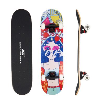 China Youth Complete Skateboard 7 Layer Maple Wood Skateboard Deck More Design In Stock for sale