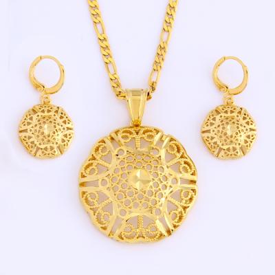 China Fashionable Gold Color Earring/Necklace and African/Ethiopian Pendant Jewelry Set for Gift for sale