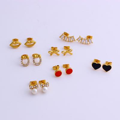 China Single Charm JH Alloy Stud Earring The Small Square Seven Pairs Of Week Jewelry Earring For Gift And Party for sale