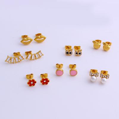 China JH Popular Popularity Personalized Alloy Seven Stud Earring Sets Hot Sales Jewelry For Girls for sale