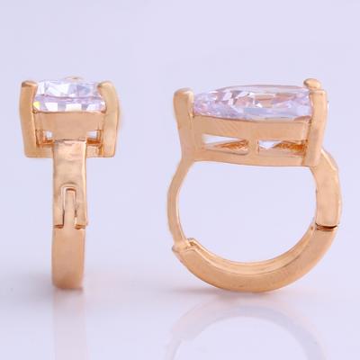 China Popular JH Fashion Rose Gold Color Drop Shape Zircon Stone Earring For Gift for sale