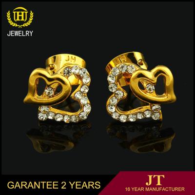 China More Female Charm Fashion Women Jewelry Heart Shape Earrings Studs Cheap 18k Gold Stud Earrings for sale