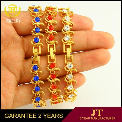 China Fashion Elegant Bracelet With Rhinestone Trendy Style For Woman Girls 18k Gold Plated Jewelry Bangle for sale