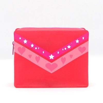 China Newest fashion summer product reused EVA Makeup Pouch Classic Square to form warm saturated magenta EVA Cute Cosmetic Bag waterproof for sale