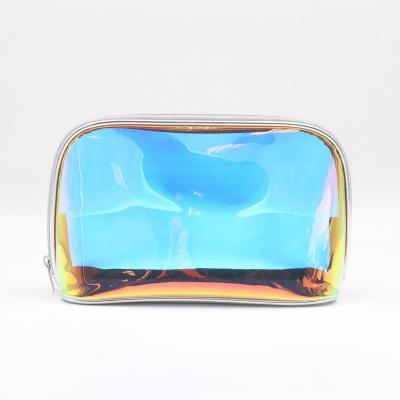 China 2022 Fashion SHELL-Shape Holographic Bag Present Transparent Waterproof Beauty Laser TPU Cosmetic Bag for sale