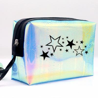 China Lady Sporty Style Clear TPU Toiletry Wristband Cosmetic Bags Large TPU Bag Waterproof Holographic Transparent Unisex Travel for sale