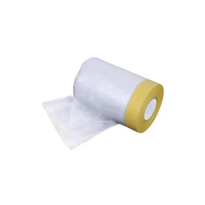 China Large Direct Wholesale Standard Car Automotive Masking Film Waterproof Pre Taped Pre Masking Film for sale