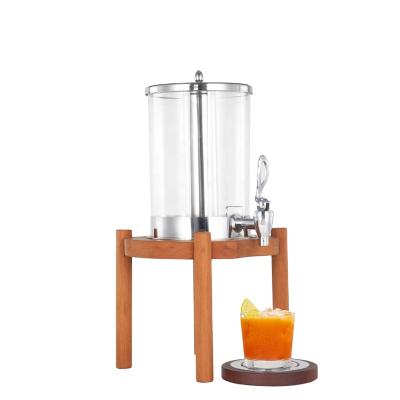 China Dontalen Luxury 7L Buffet Cold Beverage Juice Dispenser With Burma Teak Wood Base Catering for sale