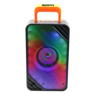 China 2000mAh tf Flashing Light LED Flashing Light MODORWY LED High Quality Cardboard Wireless Speaker Colorful DJ Speaker for sale