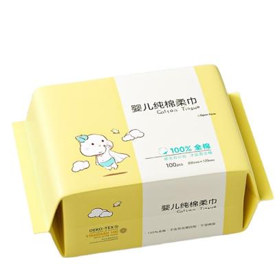 China Factory Price Cotton Comfortable Disposable Face Towel Baby Super Absorbent Best Quality Child Safe Handkerchief for sale