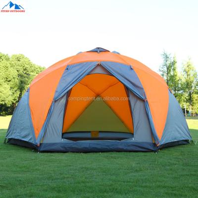 China Orange Dome Family Outdoor Camping Tent 8-10 Person Color Accumulation Outdoor Camping Tent for sale