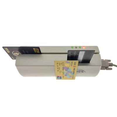 China Magnetic Card Read/Write 1/2/3 Lanes and IC Chip Card Reader Encoder Magnetic RF Writer MCR300 Card Reader for sale