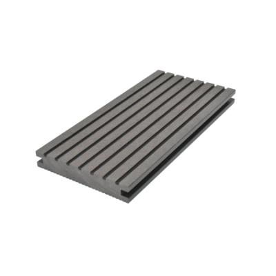 China Modern engineered plastic flooring plastic composite board of exterior wood wpc decking one sided Slotted Decking for sale