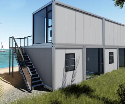 中国 Easy Installation Steel Prefab House Transport Home Build Villa Container Glass Houses 販売のため