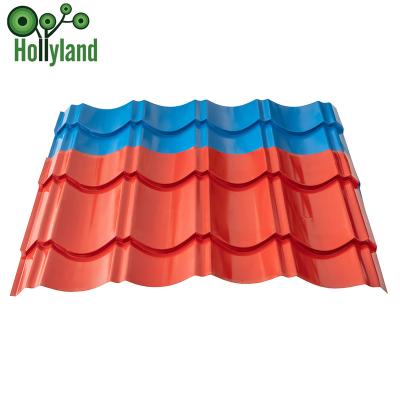 Chine Villas Corrugated Steel Sheet Metals Roofing Red Color Long Life Span Aluzin Steel Coil 0.6mm Thickness à vendre