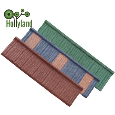 China Aluminum Steel Metal Roof Tile Feel Stone Black White Galvanized Covering Coated Tile for sale