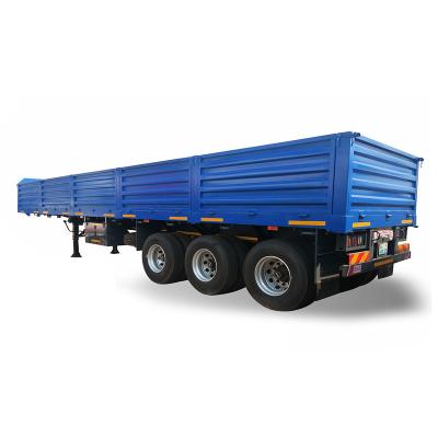 China Hot Sale 3 Axles 40ft Cargo Truck Side Wall Truck Dropside Trailer Truck Semi Trailer For Sale for sale