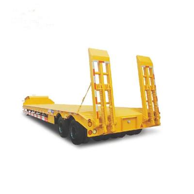 China 100 Ton Bulk Cargo Carrier Truck Trailer China Gooseneck Trailer Lowboy Trailer With 3 Axle for sale