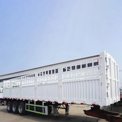 China Truck Trailer Cattle Trailer Floor Gooseneck Livestock Trailer Stake Semi Trailer for sale