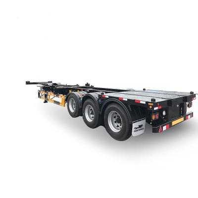 China Truck Trailer 40ft Skeleton Side Loading Trailer Skeleton Dump Container Trailer 3 Axle Trailer for sale