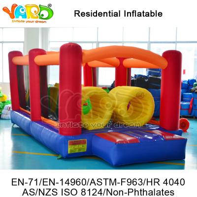 China Nylon Bounce Residential House Inflatable Obstacle Course With Blower For Kids for sale