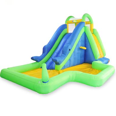 China Water Park Waterproof Residential Nylon Cheap Inflatable Water Slides With Swimming Pool for sale