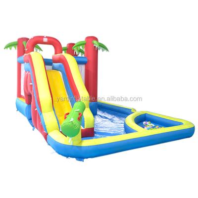 China Waterproof Nylon Bounce Chamber Combo All In 1 Inflatable Bouncy Castle Water Slide With Pool For Kids for sale