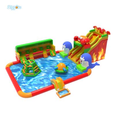 China New Design Waterproof PVC Material Inflatable Water Park Commercial Water Game With Blower for sale