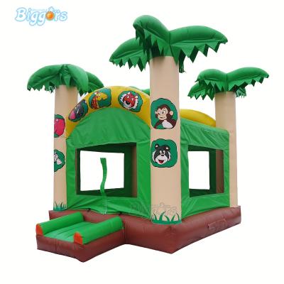 China Palm Tree Waterproof Bouncer Inflatable Bounce House Kids Castle For Outdoor Play for sale