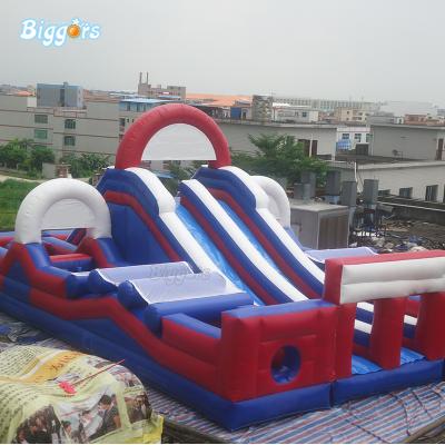 China PVC Commercial Inflatable Obstacle Course Slide Bounce House With Blowers for sale