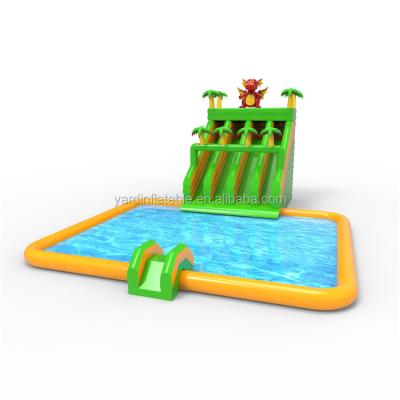 China Nice Commercial Price Kids And Adult Inflatable Water Park Slide Juegos Inflables With Pool for sale