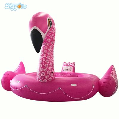 China 6P Large Size PVC Flamingos Inflatable Swim Ring Water Game Float Swimming Rings for sale