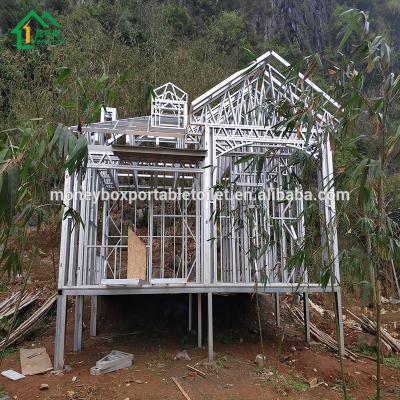 China Modern luxury prefab steel structure villa design lightweight prefab villa building design for sale