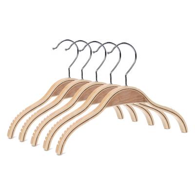 China Multifunctional Anti-Slip Shoulder Design Laminated Wooden Coat Hanger Clothes Hanger For Kids for sale