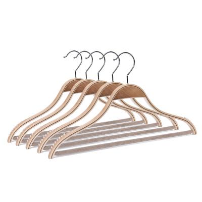 China Multifunctional High Grade Crafted Laminate Garment Hanger Non Slip Shoulder For Kids for sale