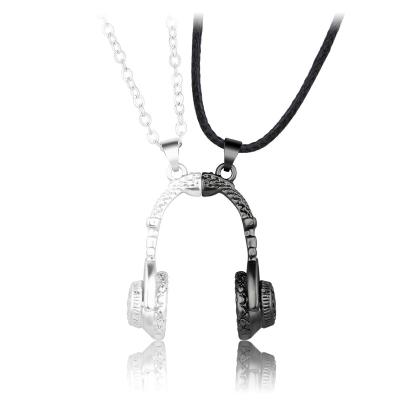 China Romantic Magnetic Earphone Couples Necklaces For Him And Her Best Valentine's Day Gift To Your Lover for sale