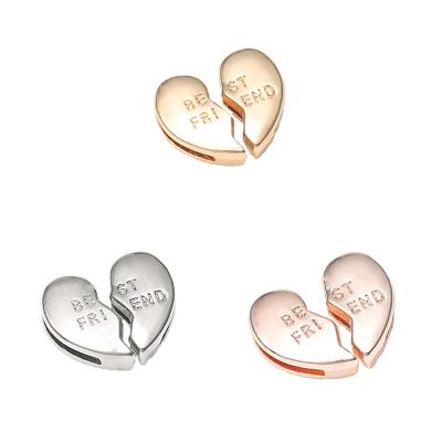 China Best Friend Accessories Nickel Free Gold Plated Broken Heart Charm Wholesale 18k Gold Pendant for sale