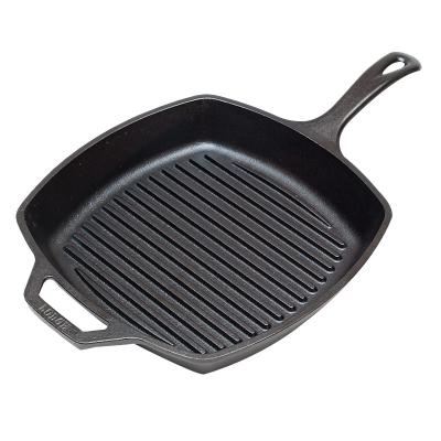 China General Use for Gas and Induction Cooker New Arrival Kitchen Pre-seasoned Cast Iron Square Hot Pot Non-Stick Griddles Grill Frying Pan Outdoor BBQ Beef Steak Pan for sale