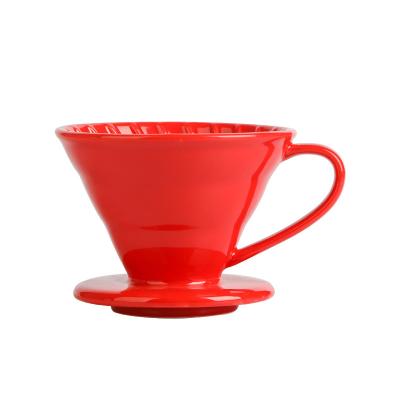 China New Arrival V60 Viable Reusable Ceramic Funnel Spill Over Coffee Filter Dripper Cone Coffee Maker Brewing Filter Cups for sale