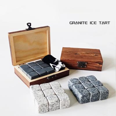 China Newcomer Viable Wholesale Set Of 9 Gray Beverage Marble Whiskey Chilling Stones Cool Rocks With Velvet Carry Pouch for sale