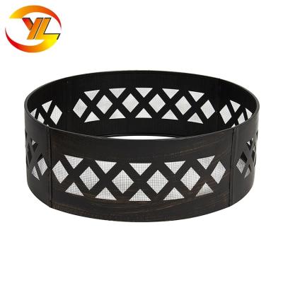 China Resistant Fire Stocked Crossweave Campfire Metal Pit Ring Outdoor Fire Circle for sale