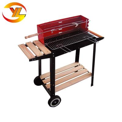 China Guangdong Manufacturer Adjustable Size Outdoor BBQ Rectangle Charcoal Single BBQ Grill for sale