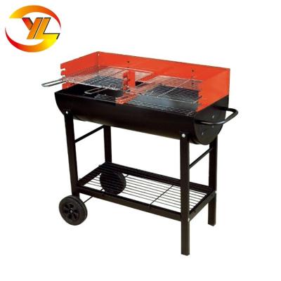 China Easily Assembled Portable Half Double Burner Oil Barrel BBQ Charcoal BBQ Grill for sale