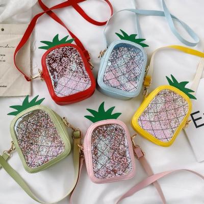 China Summer Daily Fashion New Arrival Stylish Cute Girl Pineapple Messenger Candy Color Kid Messenger Purse and Purse for sale