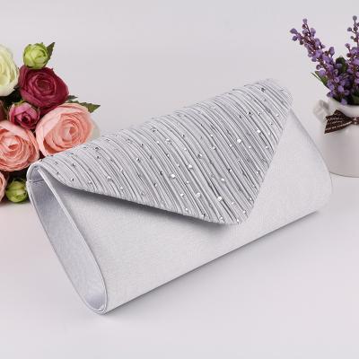 China Hot New Fashion Solid Color Design Wedding Diamond Evening Glitter Bling Bag Clutch Chain Wrap Shoulder for sale