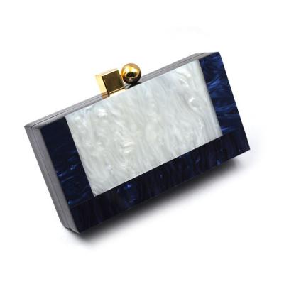 China Fashion Autumn Winter Hand Holding Pearly Texture Small Square Acrylic Chain Glitter Marble Quilting Clutch Bag for sale