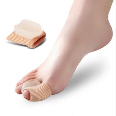 China Corrector Big Relief Toe Protector Sleeve Bunion Silicone Toe Cushion Tube Relieve Nylon Toe Separator Wholesale Soft Gel Toe for sale