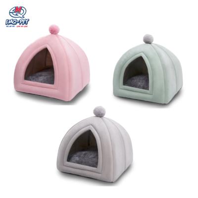 China Wholesale Travel Pet Yurt Kennel Cat Bed Cave For Small Cat Medium Dogs Beds Animal Pet Bed for sale