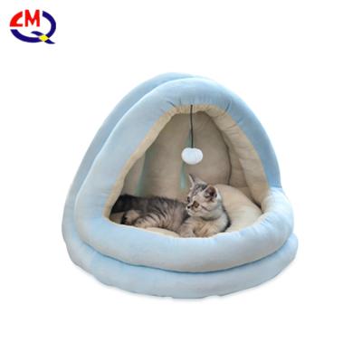 China Funny And Cute Small Pet Sleeping Beds Soft Cat Sustainable Luxury Pet Cave Bed House for sale